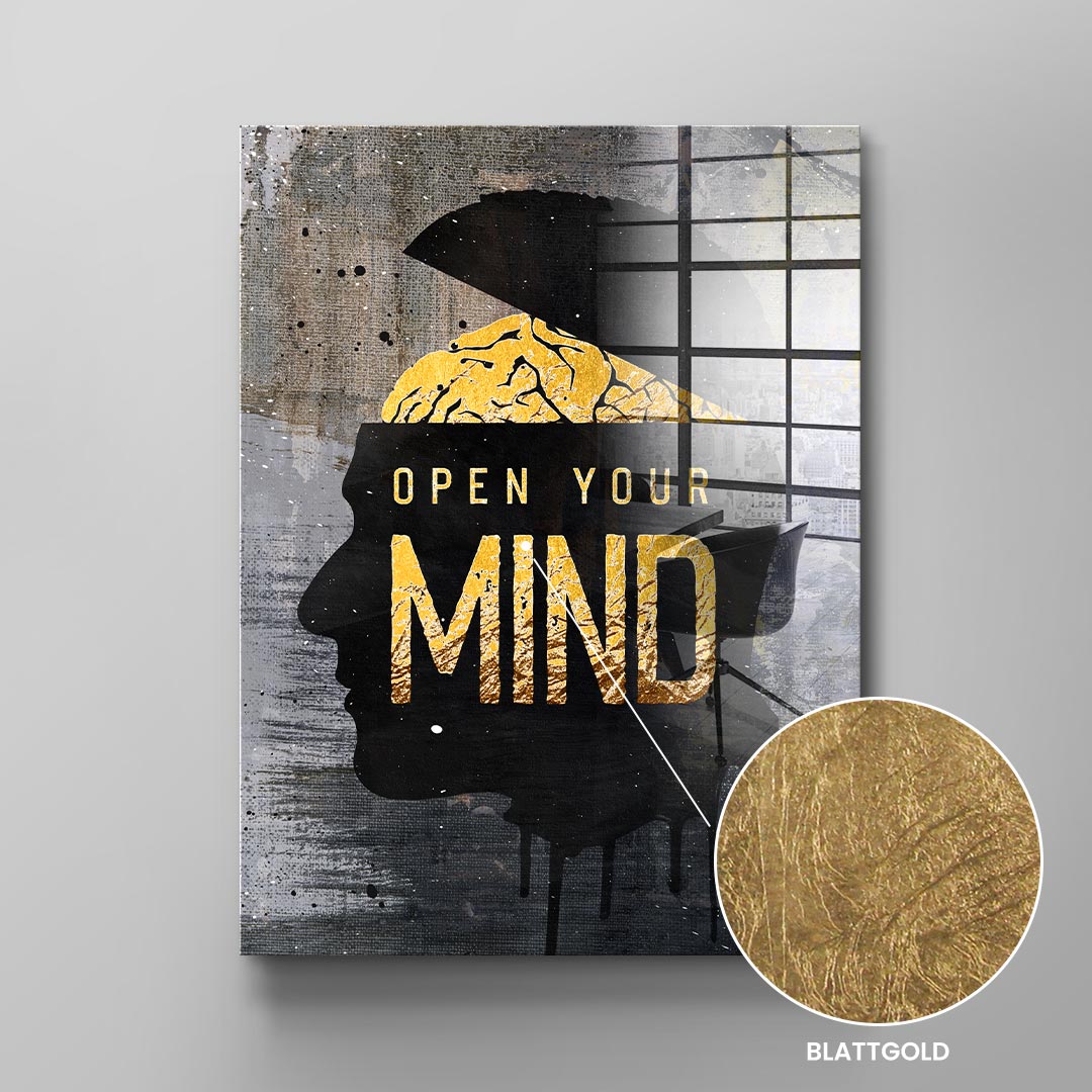 DOTCOMCANVAS 24K Feingold Bild OPEN YOUR MIND - 24K Feingold
