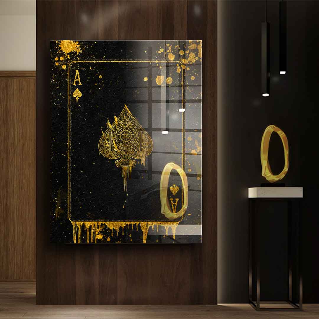 DOTCOMCANVAS 24K Feingold Bild Ace Card - 24K Feingold