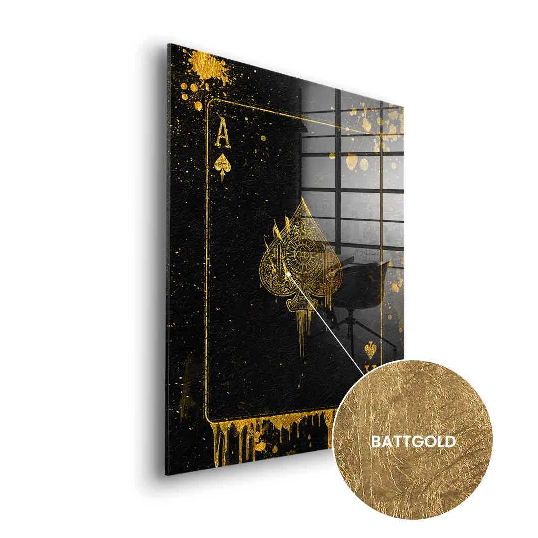 DOTCOMCANVAS 24K Feingold Bild Ace Card - 24K Feingold