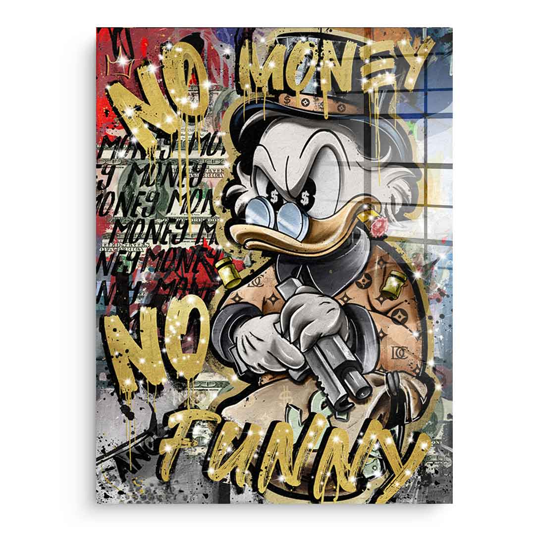 DOTCOMCANVAS 24K Feingold Bild NO MONEY DUCK - 24K Feingold