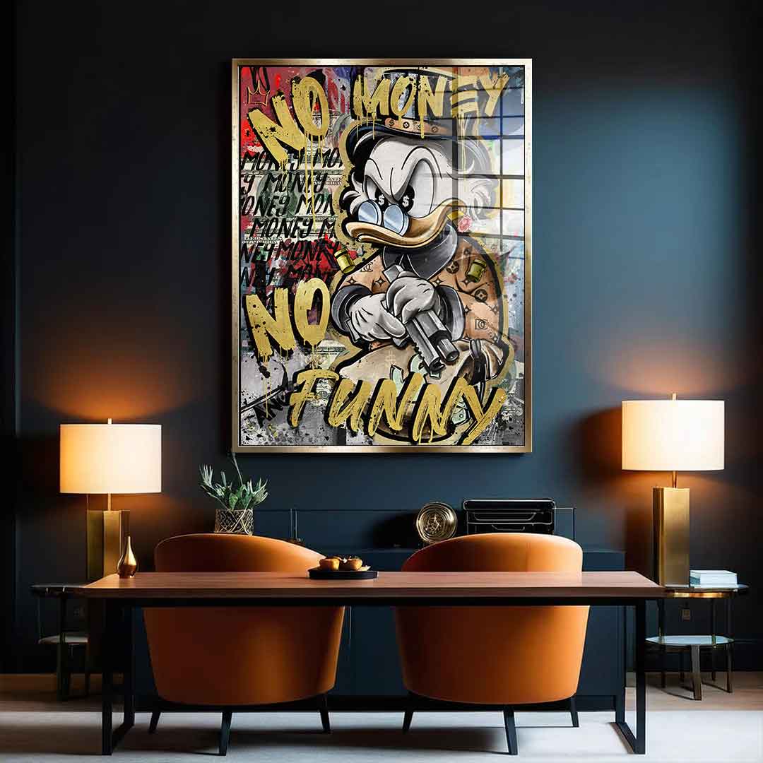 DOTCOMCANVAS 24K Feingold Bild NO MONEY DUCK - 24K Feingold