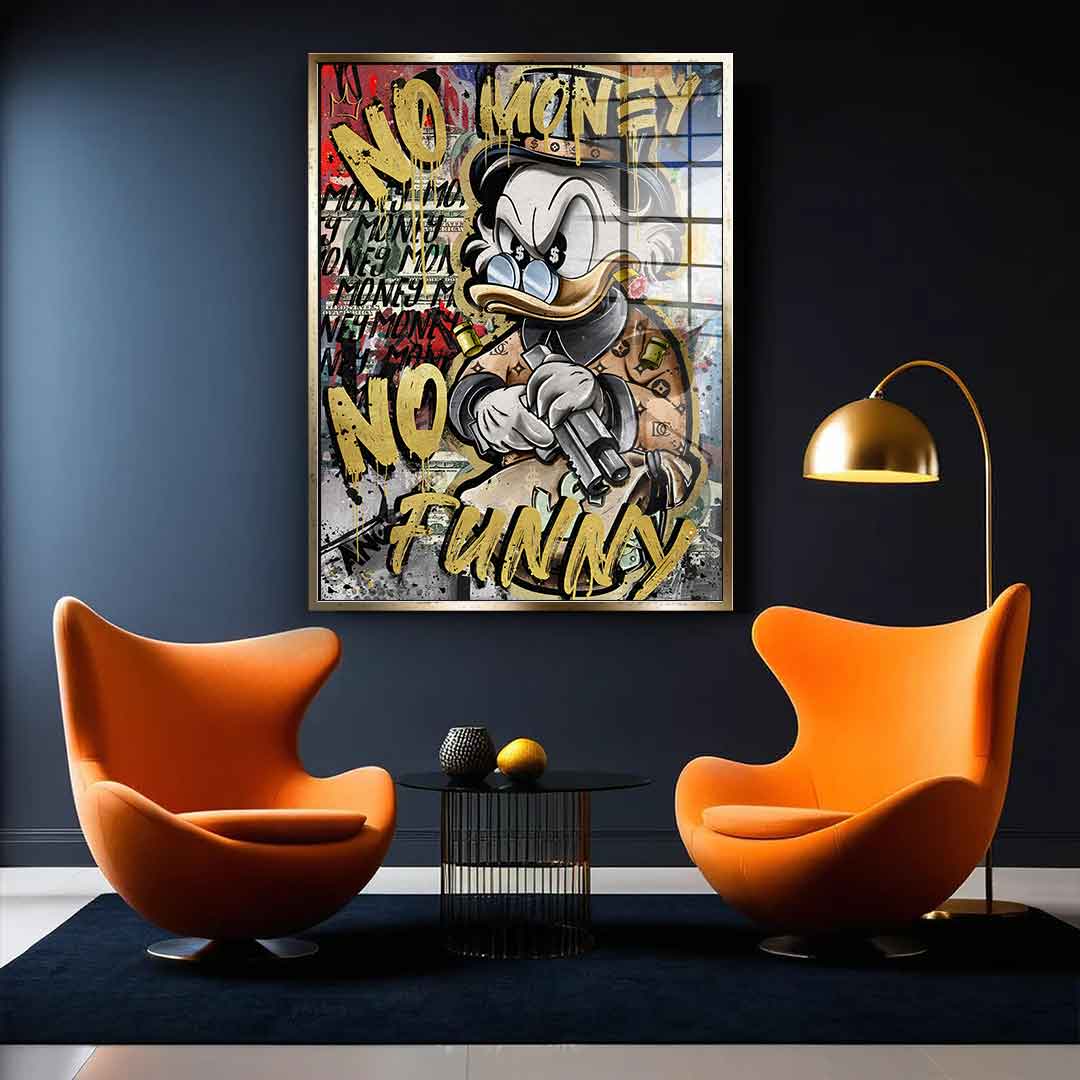 DOTCOMCANVAS 24K Feingold Bild NO MONEY DUCK - 24K Feingold