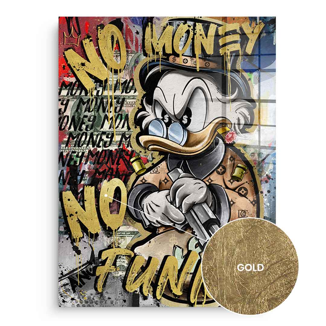 DOTCOMCANVAS 24K Feingold Bild NO MONEY DUCK - 24K Feingold