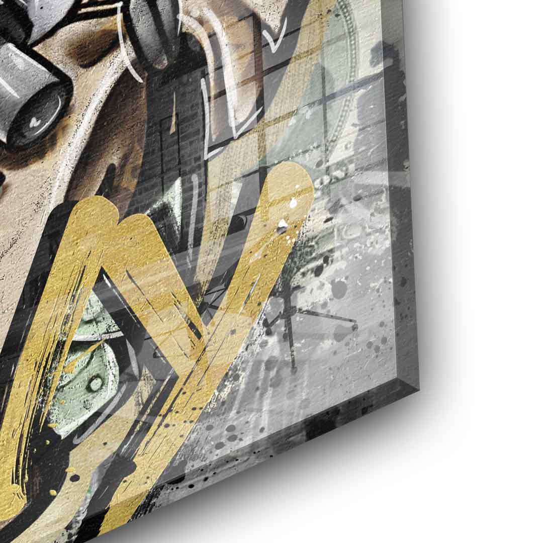 DOTCOMCANVAS 24K Feingold Bild NO MONEY DUCK - 24K Feingold