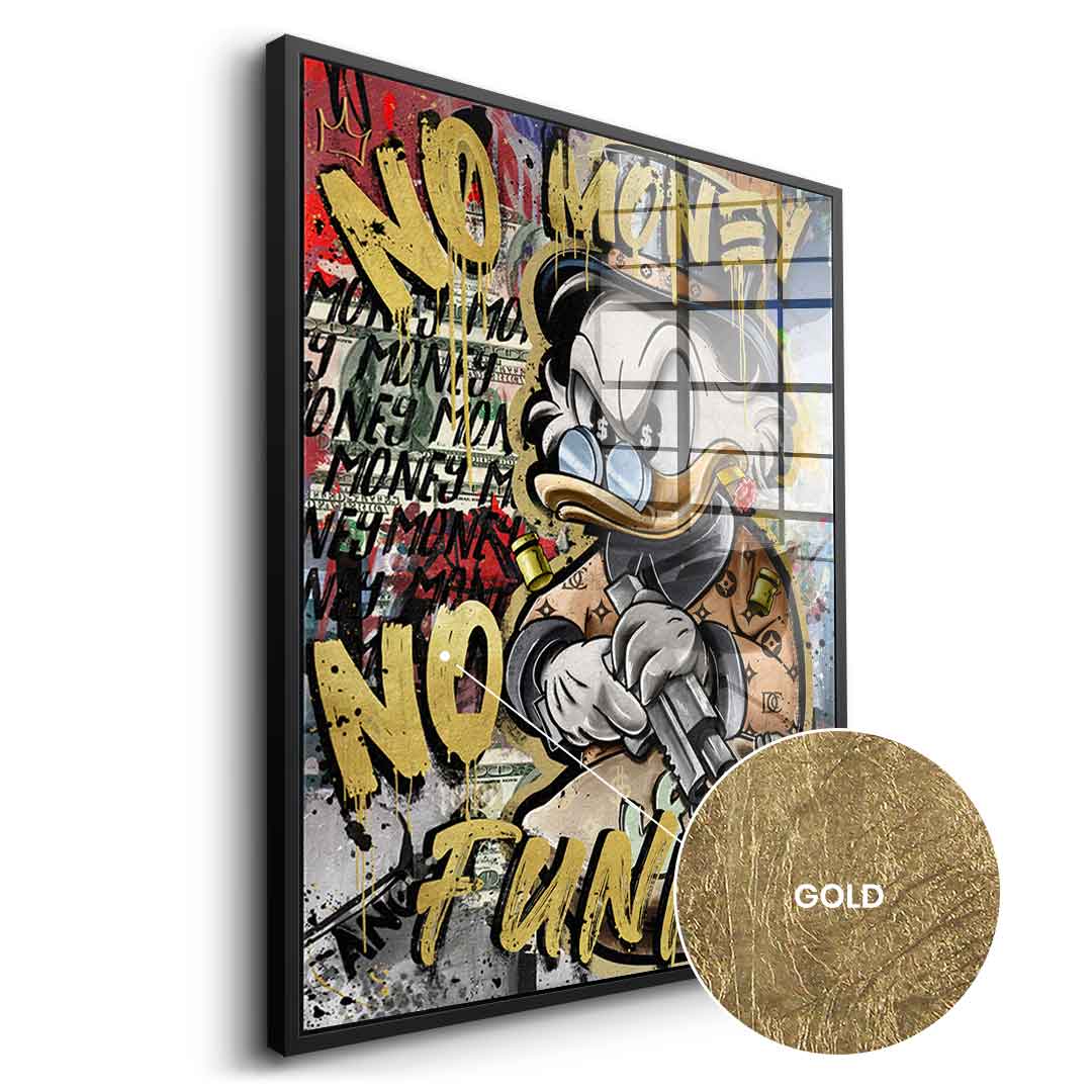 DOTCOMCANVAS 24K Feingold Bild NO MONEY DUCK - 24K Feingold