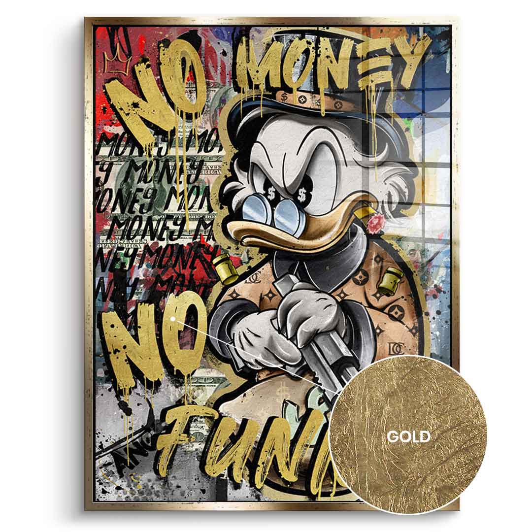 DOTCOMCANVAS 24K Feingold Bild NO MONEY DUCK - 24K Feingold