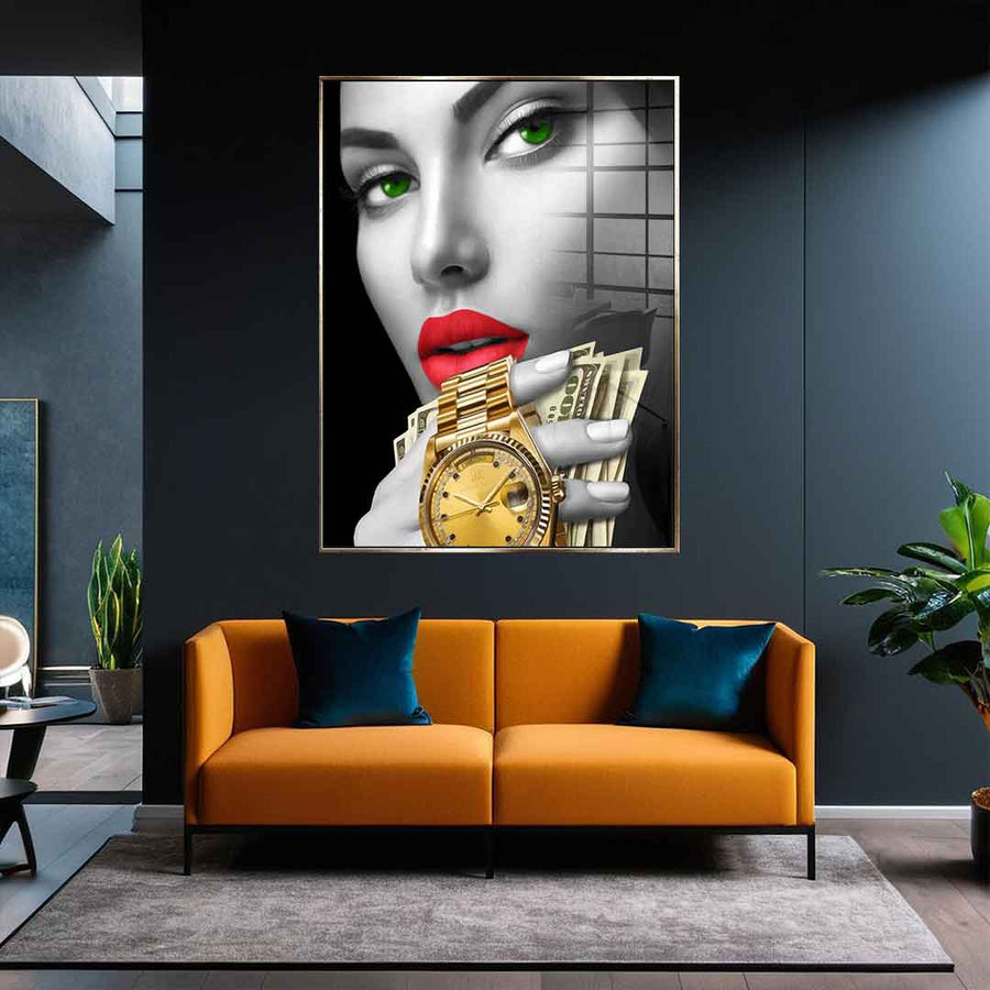 DOTCOMCANVAS 24K Feingold Bild CASINO GIRL - 24K Feingold