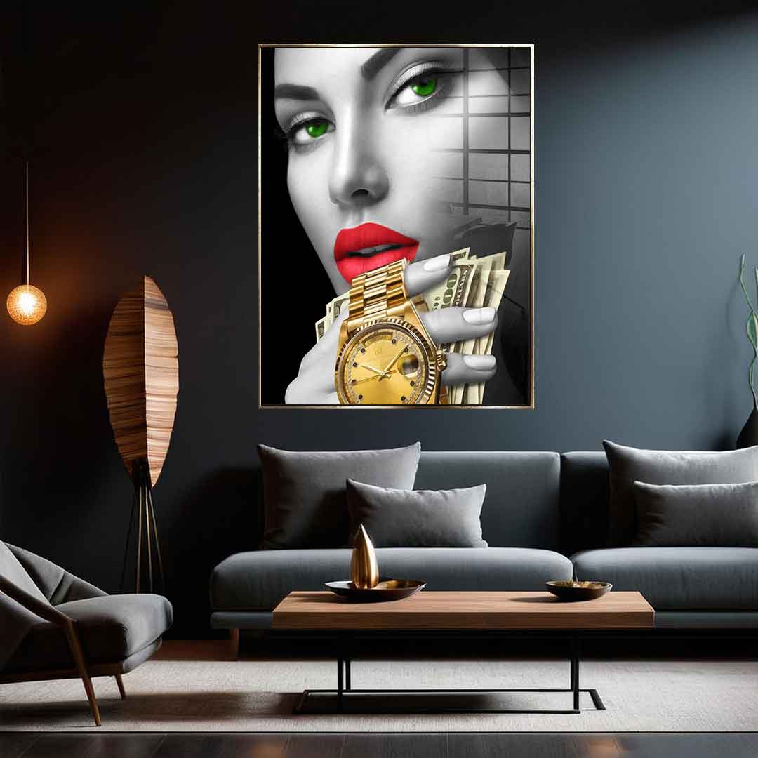 DOTCOMCANVAS 24K Feingold Bild CASINO GIRL - 24K Feingold