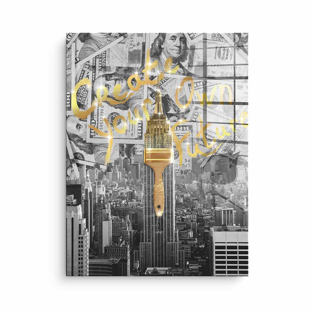 DOTCOMCANVAS 24K Feingold Bild CREATE YOUR OWN FUTURE - 24K Feingold