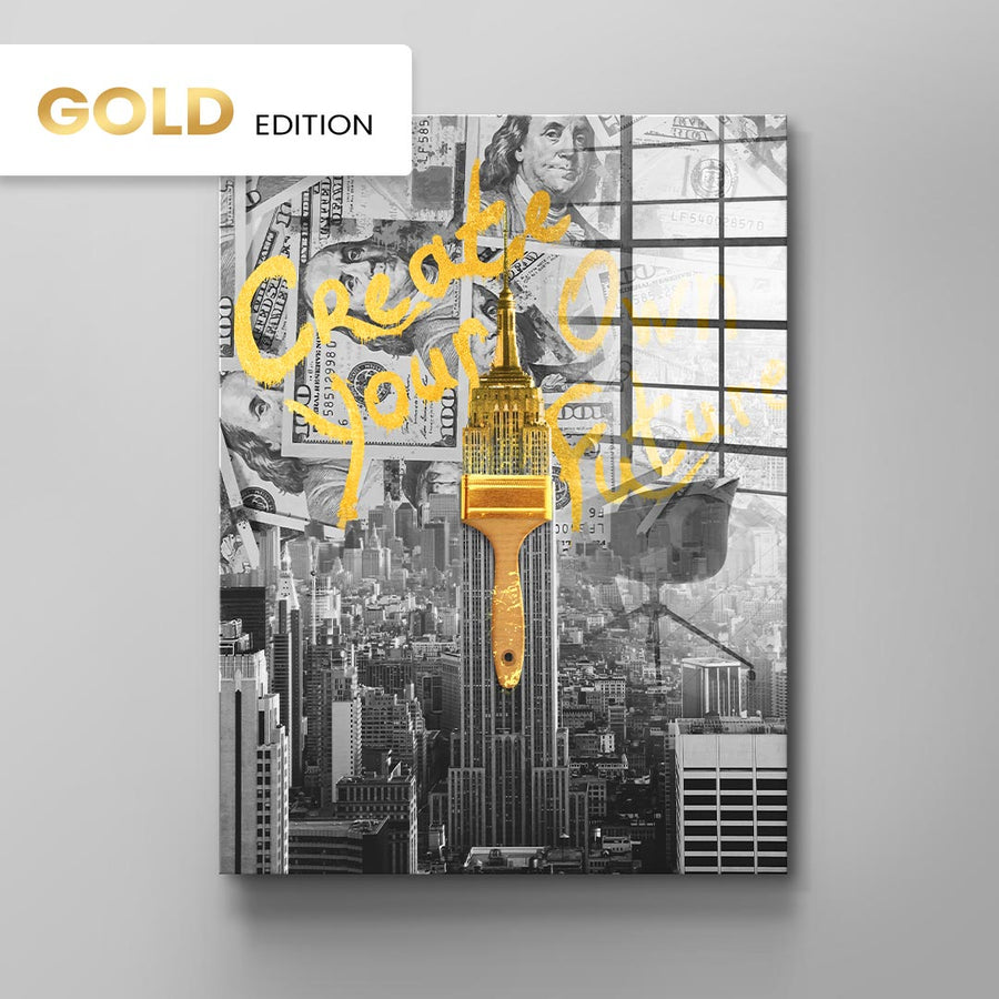 DOTCOMCANVAS 24K Feingold Bild CREATE YOUR OWN FUTURE - 24K Feingold