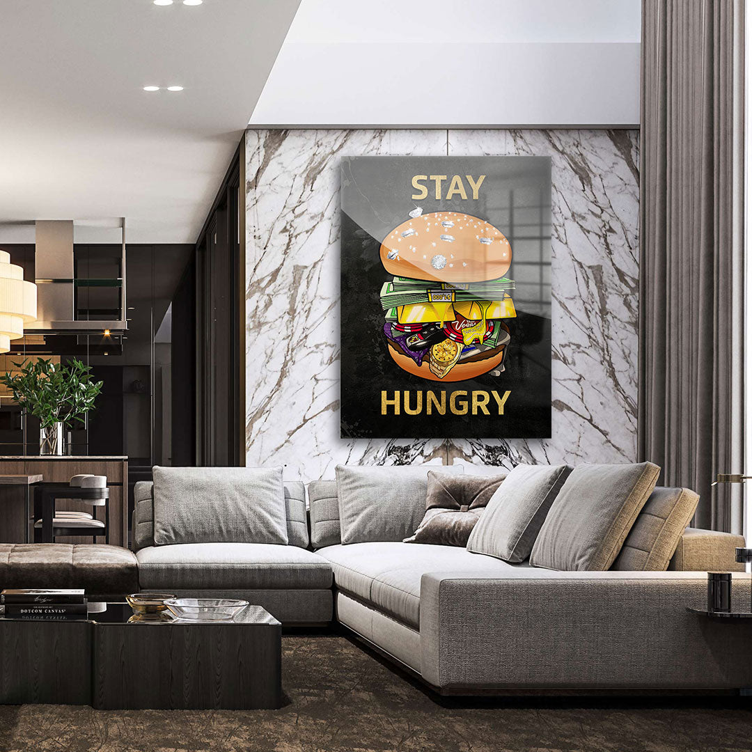 DOTCOMCANVAS 24K Feingold Bild Stay Hungry 1 - 24K Feingold
