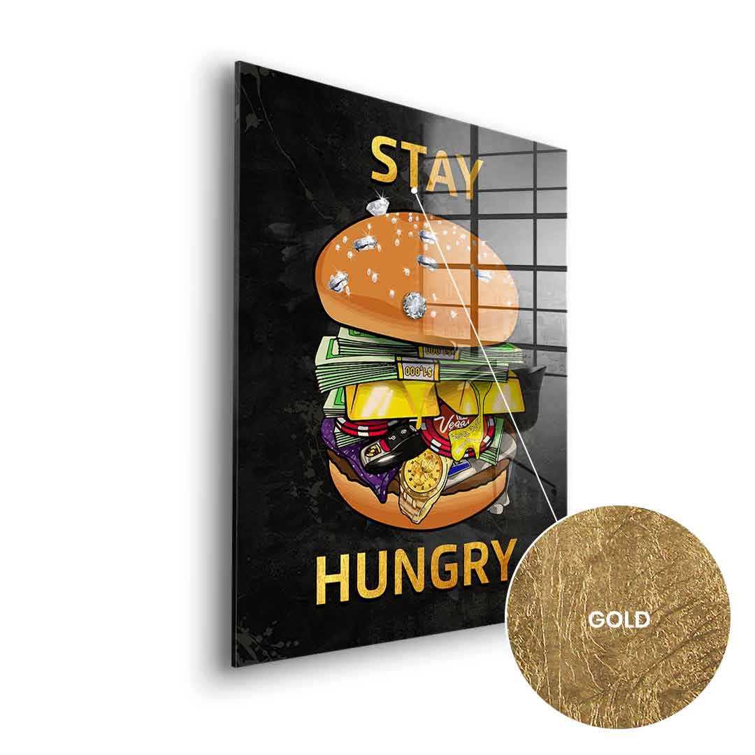 DOTCOMCANVAS 24K Feingold Bild Stay Hungry 1 - 24K Feingold