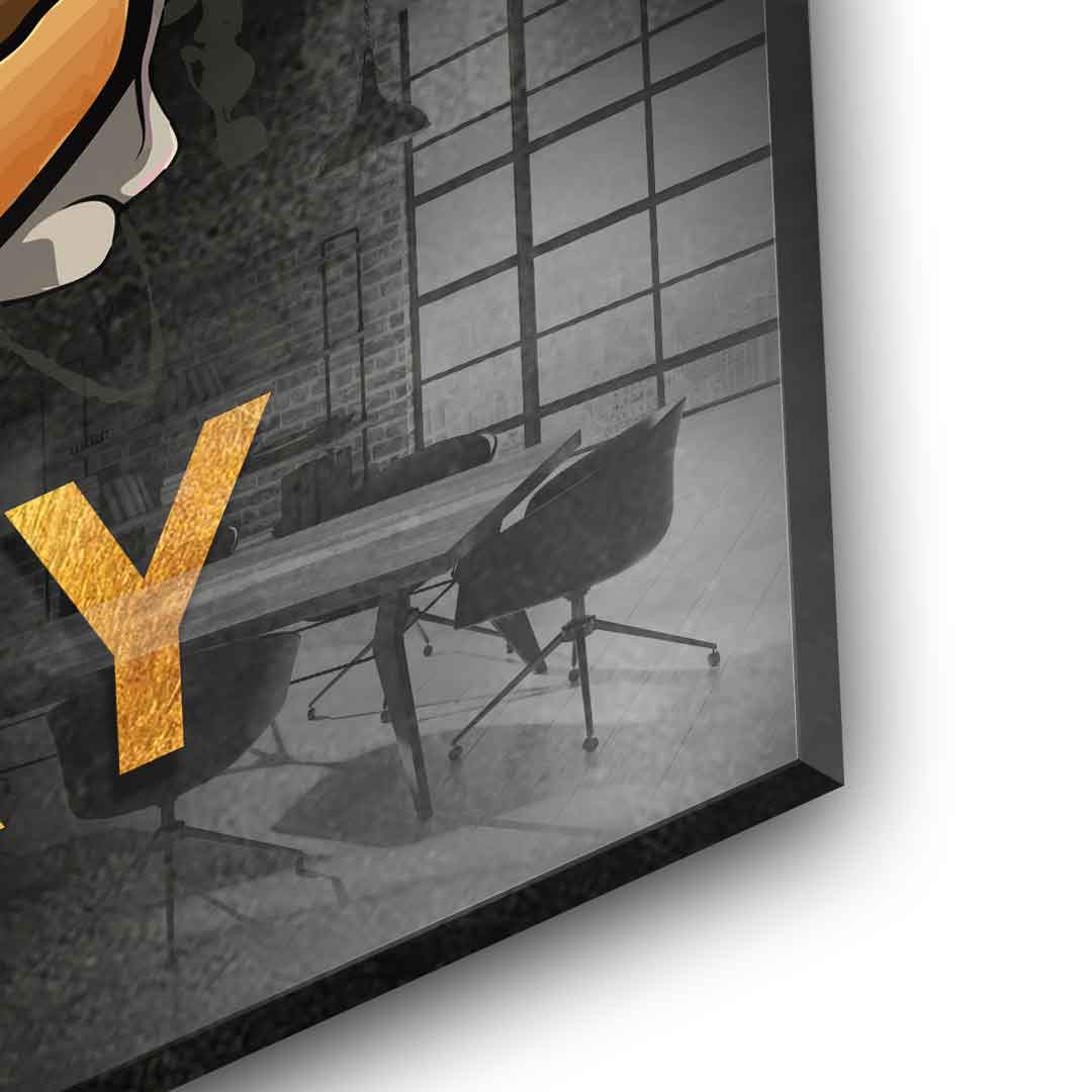 DOTCOMCANVAS 24K Feingold Bild Stay Hungry 1 - 24K Feingold