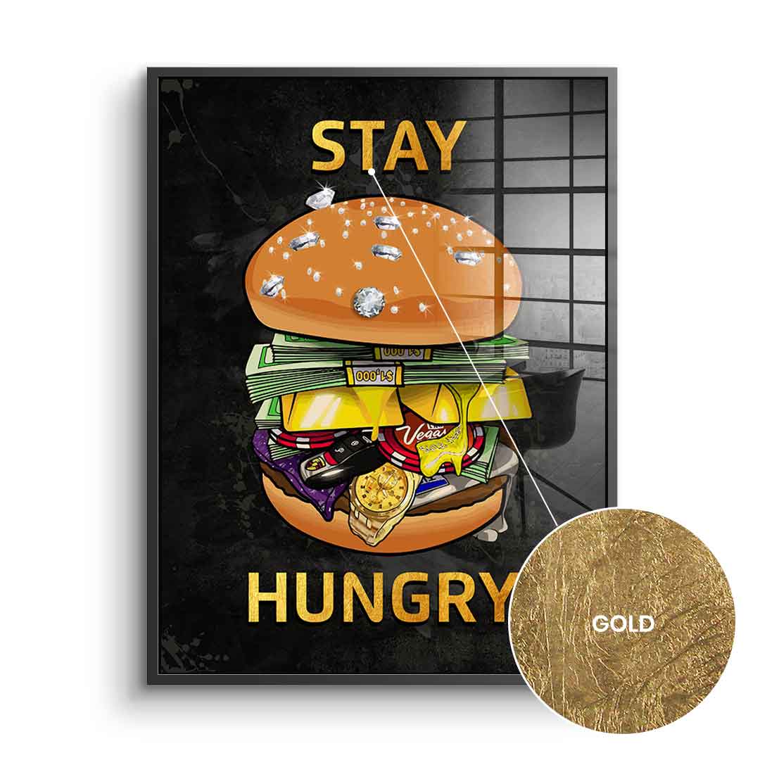 DOTCOMCANVAS 24K Feingold Bild Stay Hungry 1 - 24K Feingold