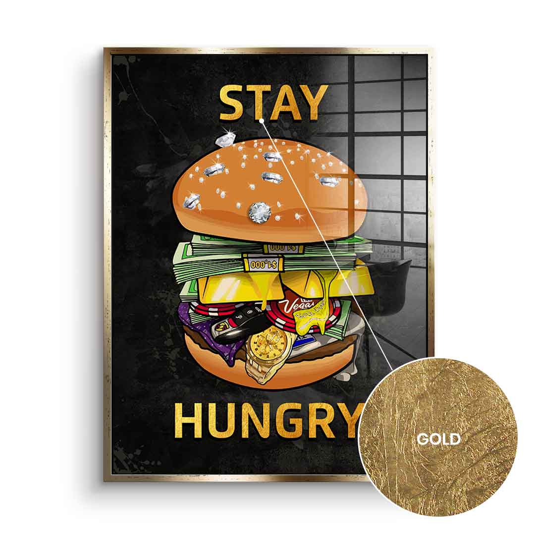 DOTCOMCANVAS 24K Feingold Bild Stay Hungry 1 - 24K Feingold