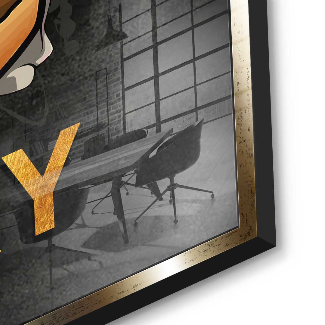 DOTCOMCANVAS 24K Feingold Bild Stay Hungry 1 - 24K Feingold