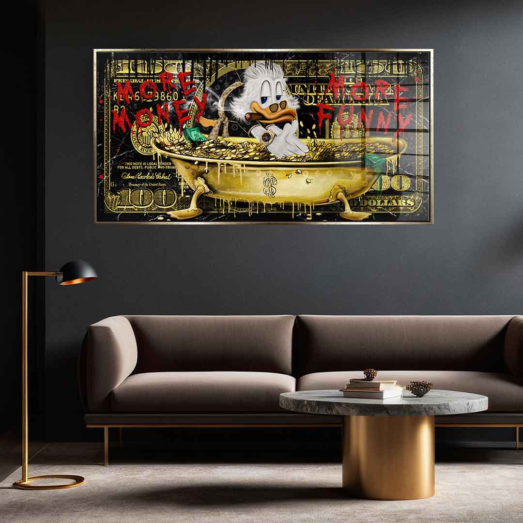 DOTCOMCANVAS 24K Feingold Bild MORE MONEY DUCK - 24K Feingold
