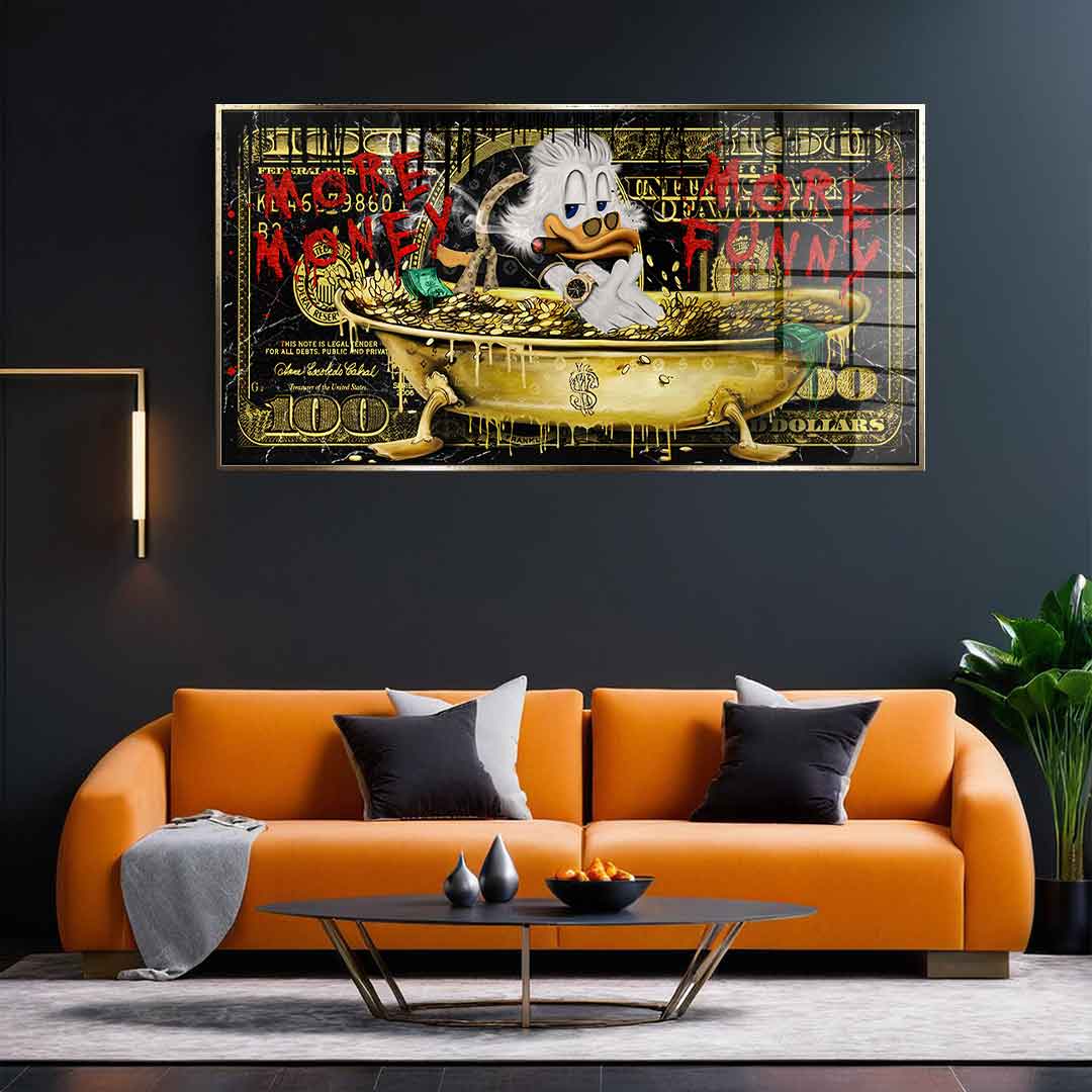 DOTCOMCANVAS 24K Feingold Bild MORE MONEY DUCK - 24K Feingold