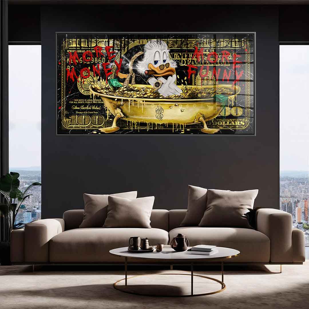 DOTCOMCANVAS 24K Feingold Bild MORE MONEY DUCK - 24K Feingold
