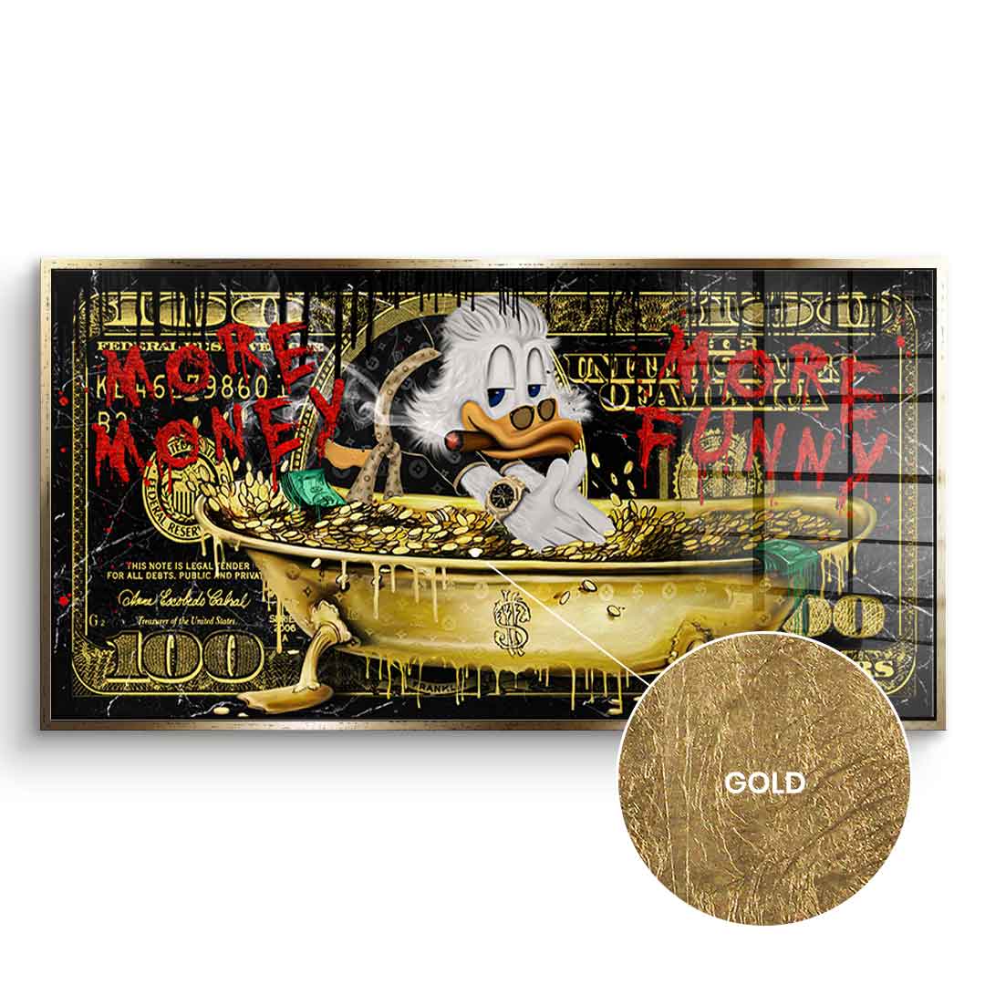 DOTCOMCANVAS 24K Feingold Bild MORE MONEY DUCK - 24K Feingold