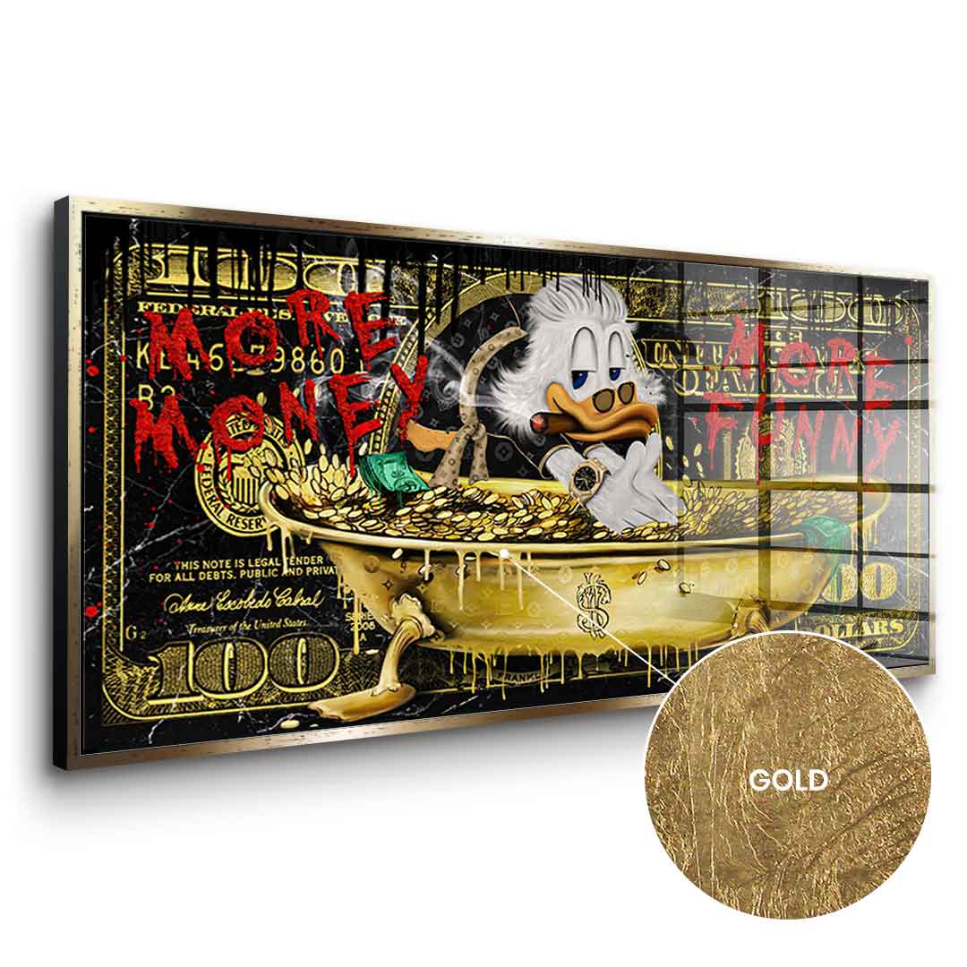 DOTCOMCANVAS 24K Feingold Bild MORE MONEY DUCK - 24K Feingold