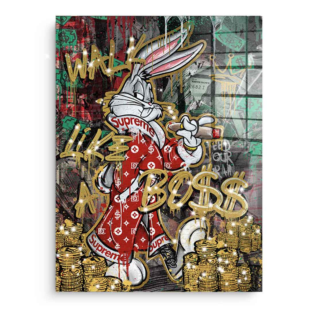 DOTCOMCANVAS 24K Feingold Bild WALK LIK€ A BO$$ - 24K Feingold