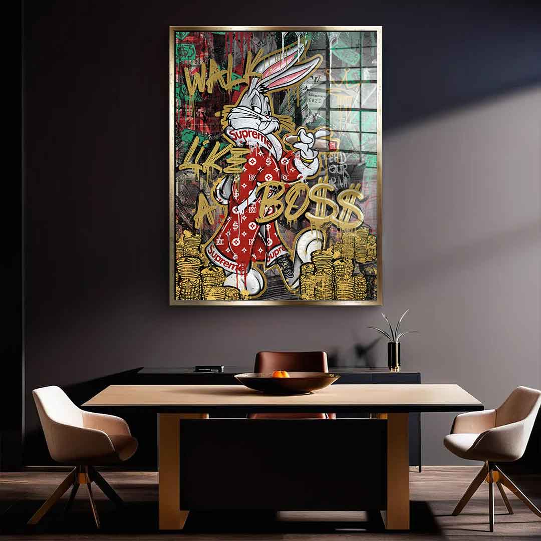 DOTCOMCANVAS 24K Feingold Bild WALK LIK€ A BO$$ - 24K Feingold
