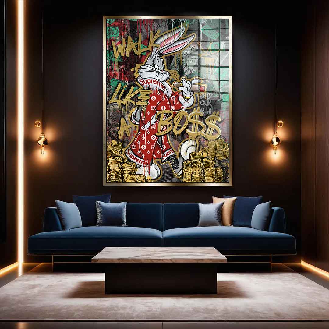 DOTCOMCANVAS 24K Feingold Bild WALK LIK€ A BO$$ - 24K Feingold