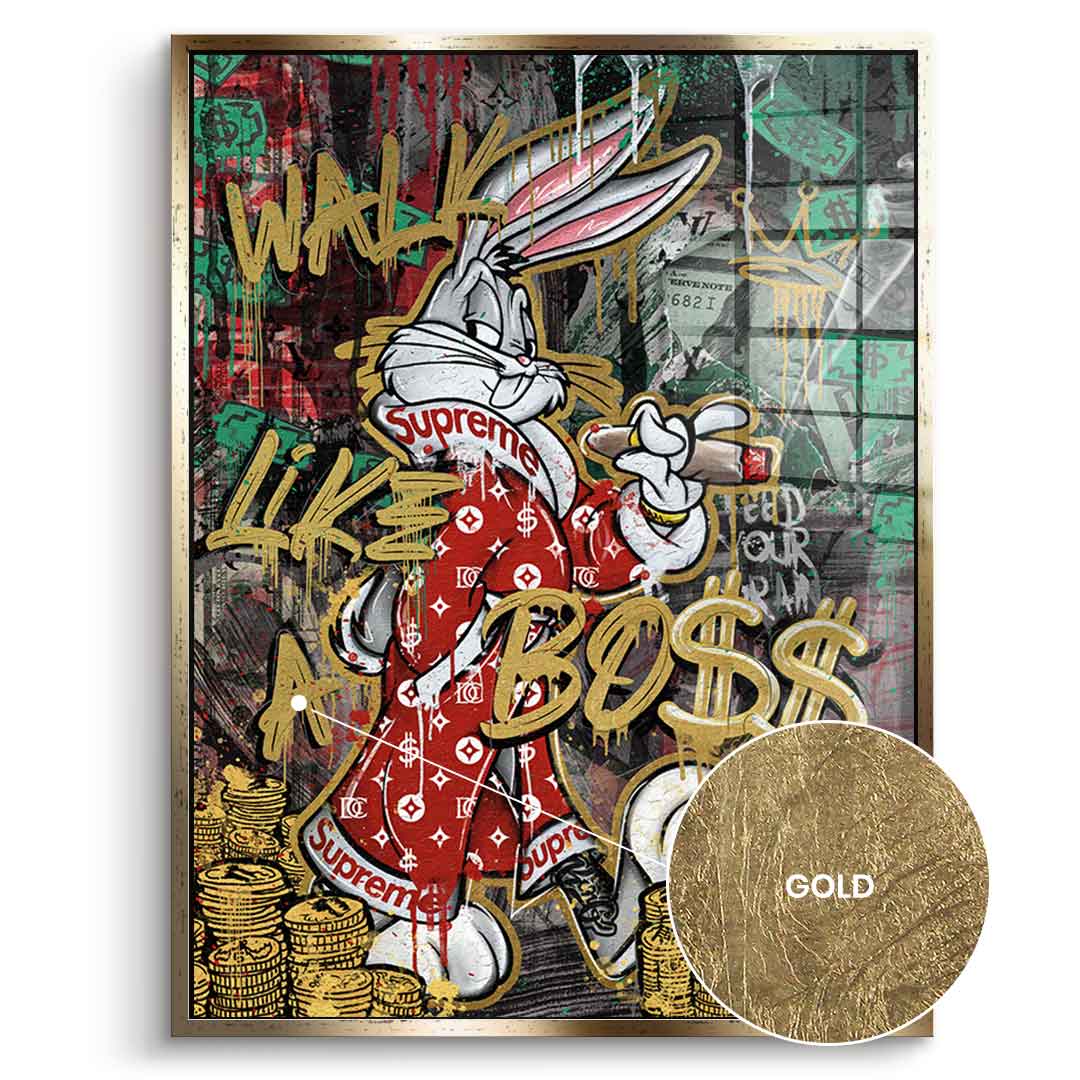 DOTCOMCANVAS 24K Feingold Bild WALK LIK€ A BO$$ - 24K Feingold