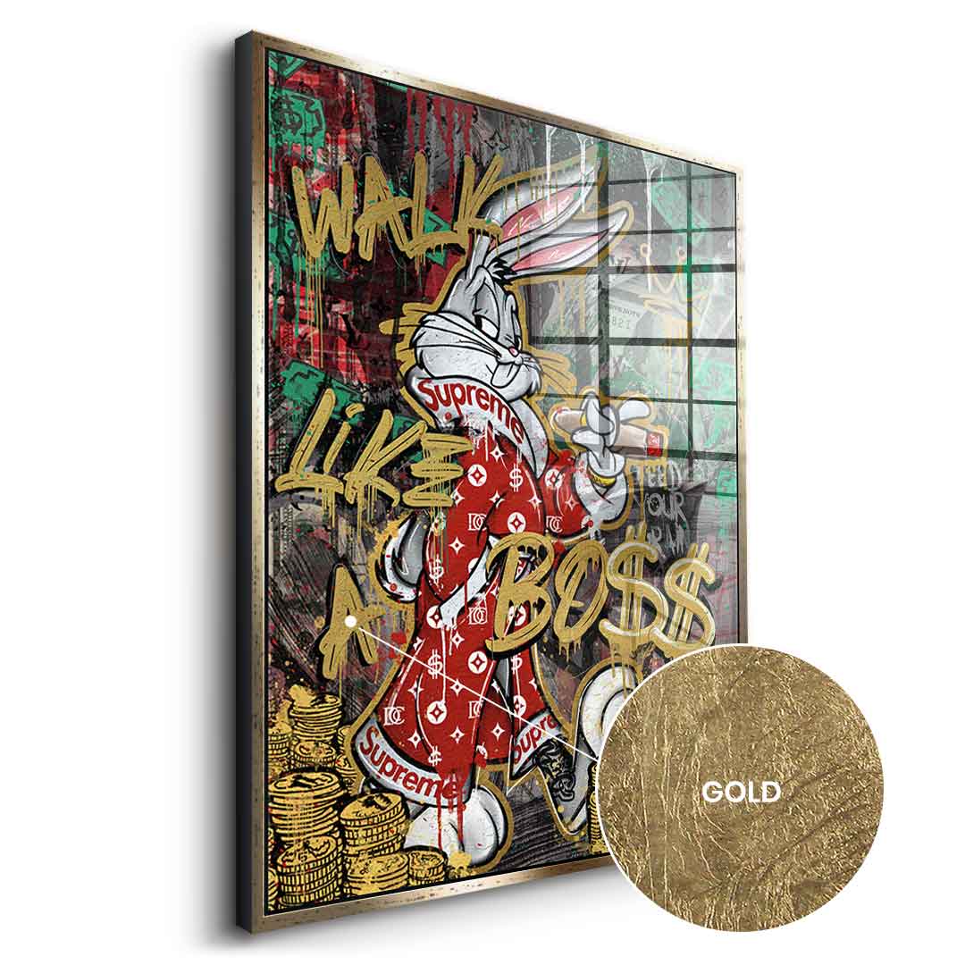 DOTCOMCANVAS 24K Feingold Bild WALK LIK€ A BO$$ - 24K Feingold