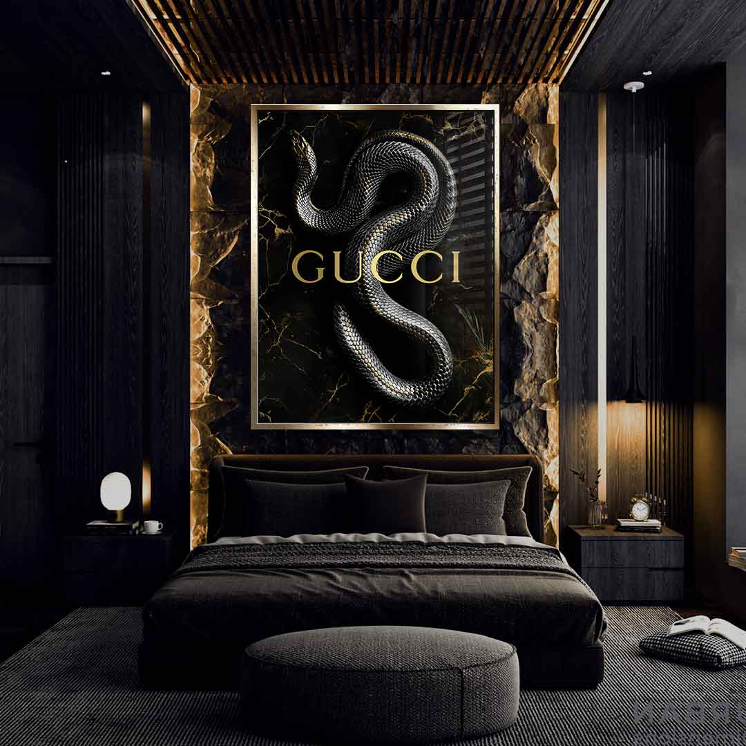 DOTCOMCANVAS 24K Feingold Bild Luxury Snake - 24K Feingold