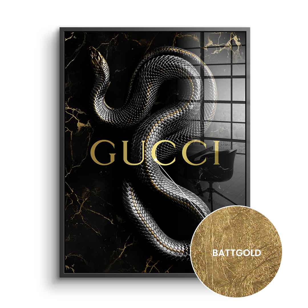 DOTCOMCANVAS 24K Feingold Bild Luxury Snake - 24K Feingold