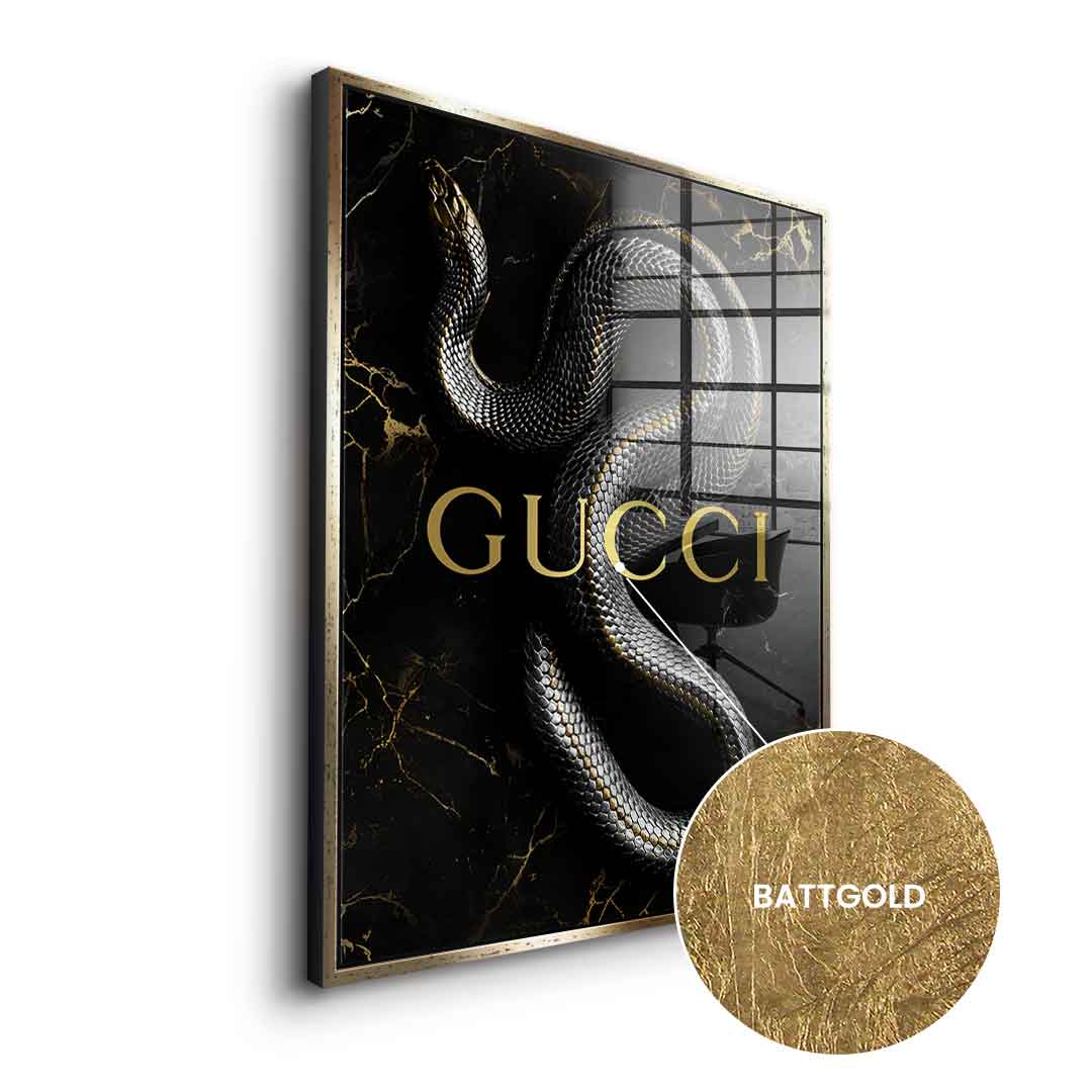 DOTCOMCANVAS 24K Feingold Bild Luxury Snake - 24K Feingold