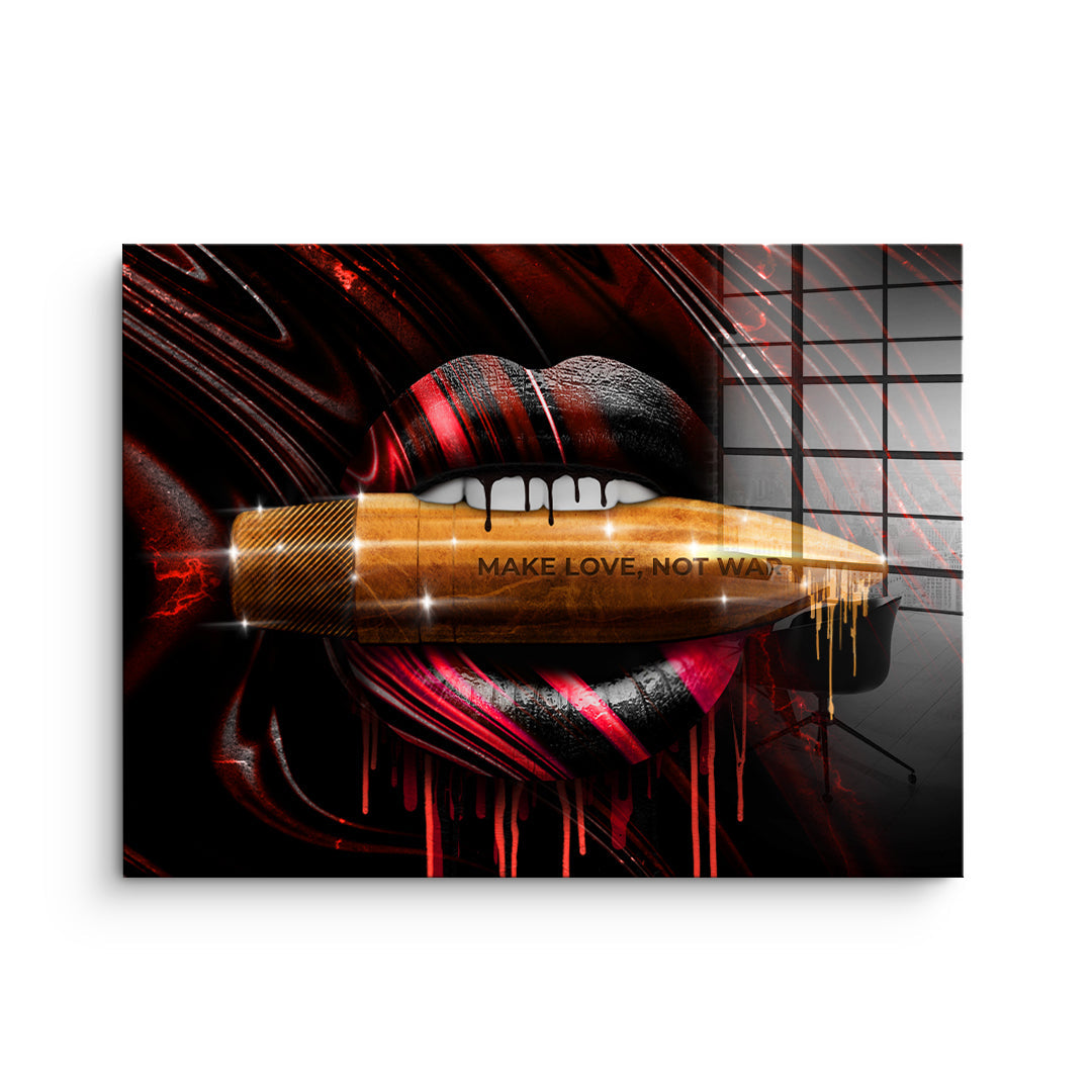 DOTCOMCANVAS 24K Feingold Bild MAKE LOVE NOT WAR - 24K Feingold