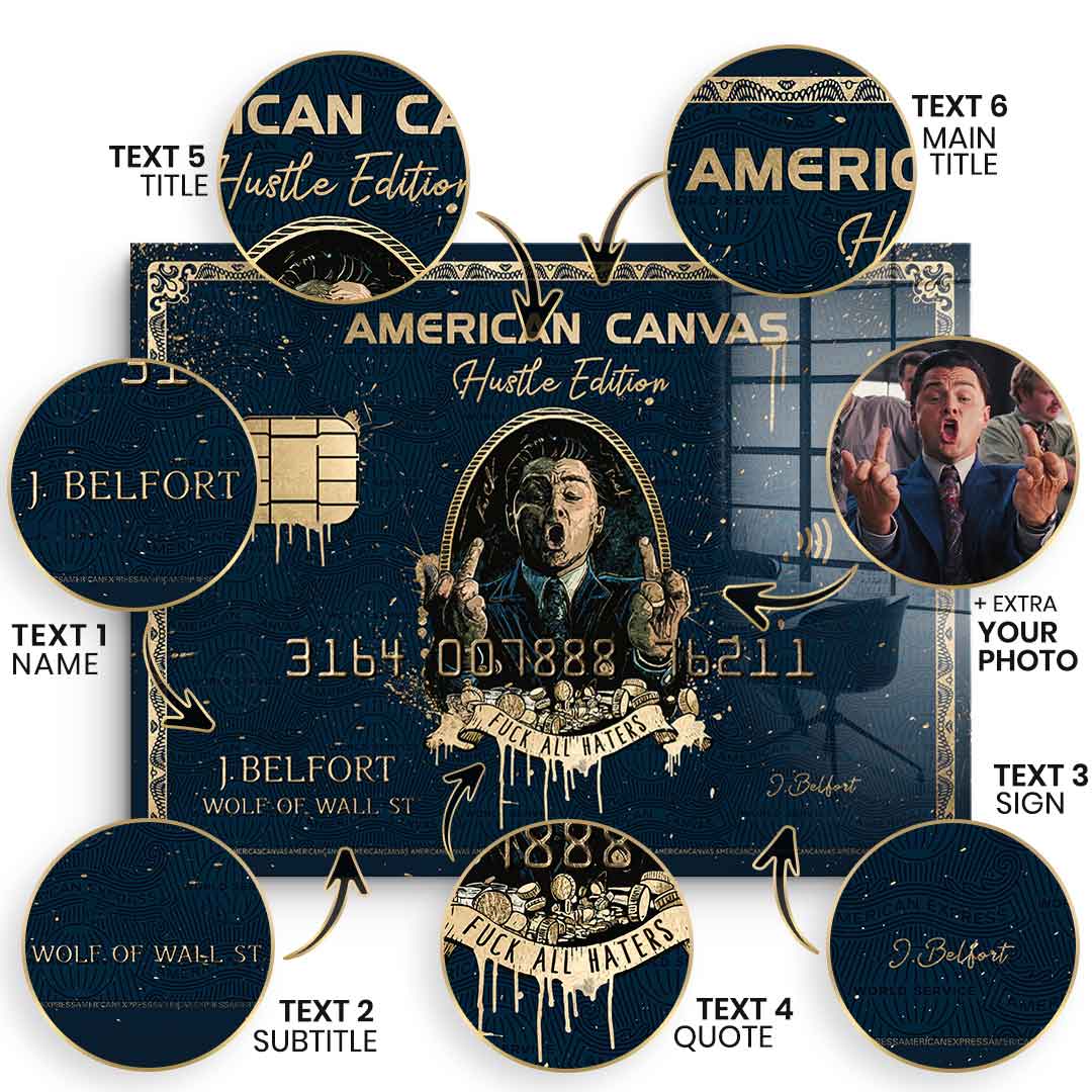 DOTCOMCANVAS 24K Feingold Bild Royal American Canvas - Personalisierbar - 24K Feingold