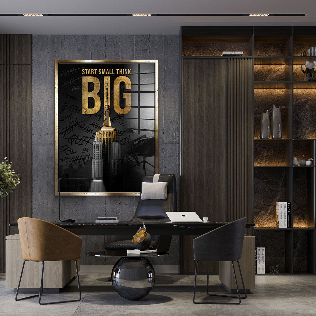 DOTCOMCANVAS 24K Feingold Bild Start Small Think Big - 24K Feingold
