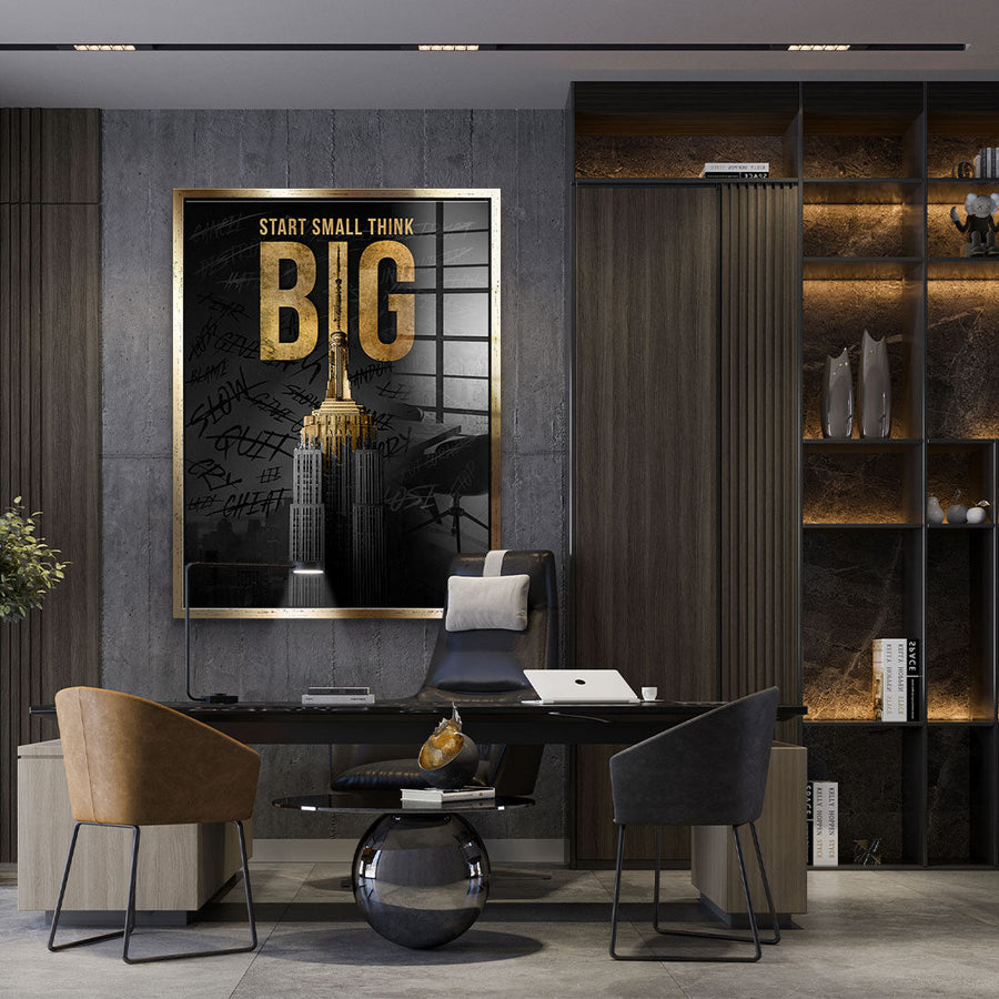 DOTCOMCANVAS 24K Feingold Bild Start Small Think Big - 24K Feingold