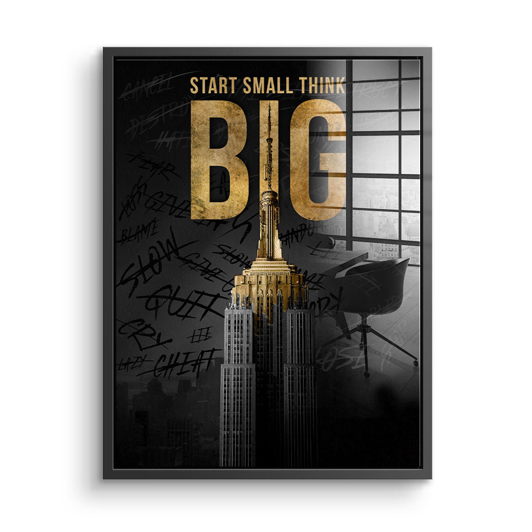 DOTCOMCANVAS 24K Feingold Bild Start Small Think Big - 24K Feingold