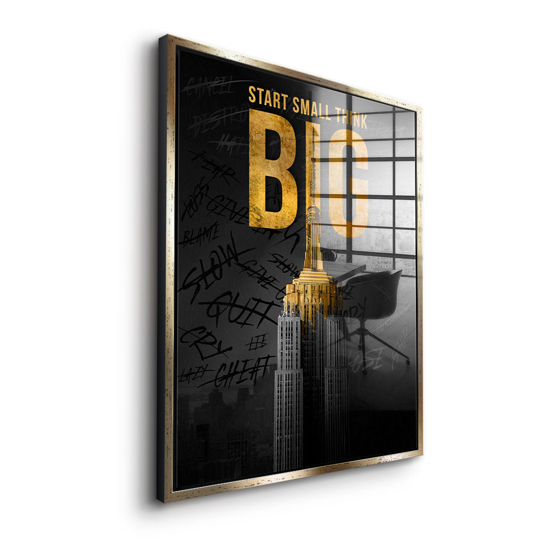 DOTCOMCANVAS 24K Feingold Bild Start Small Think Big - 24K Feingold
