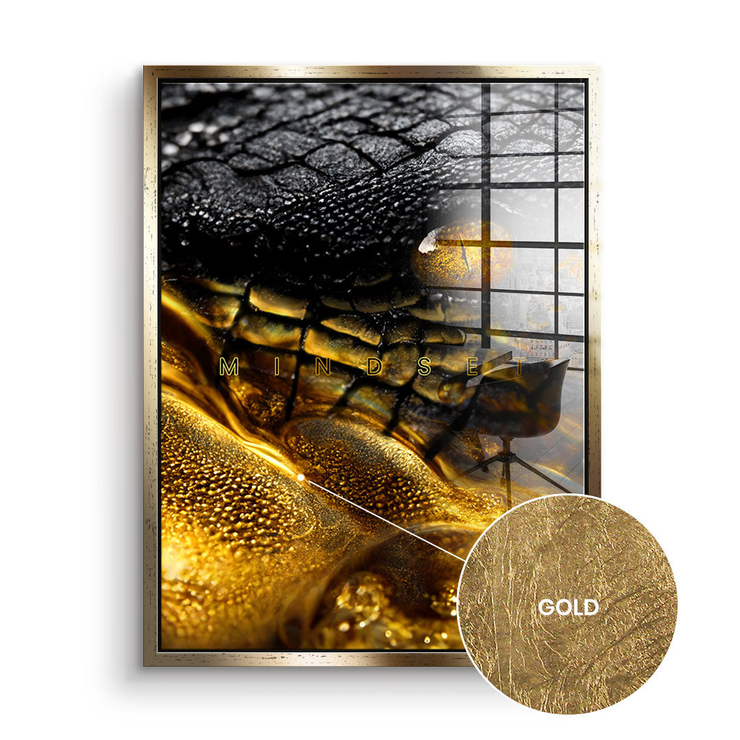 DOTCOMCANVAS 24K Feingold Bild Gold Crocodile - 24K Feingold