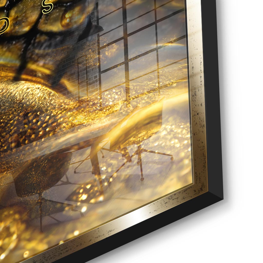 DOTCOMCANVAS 24K Feingold Bild Gold Crocodile - 24K Feingold