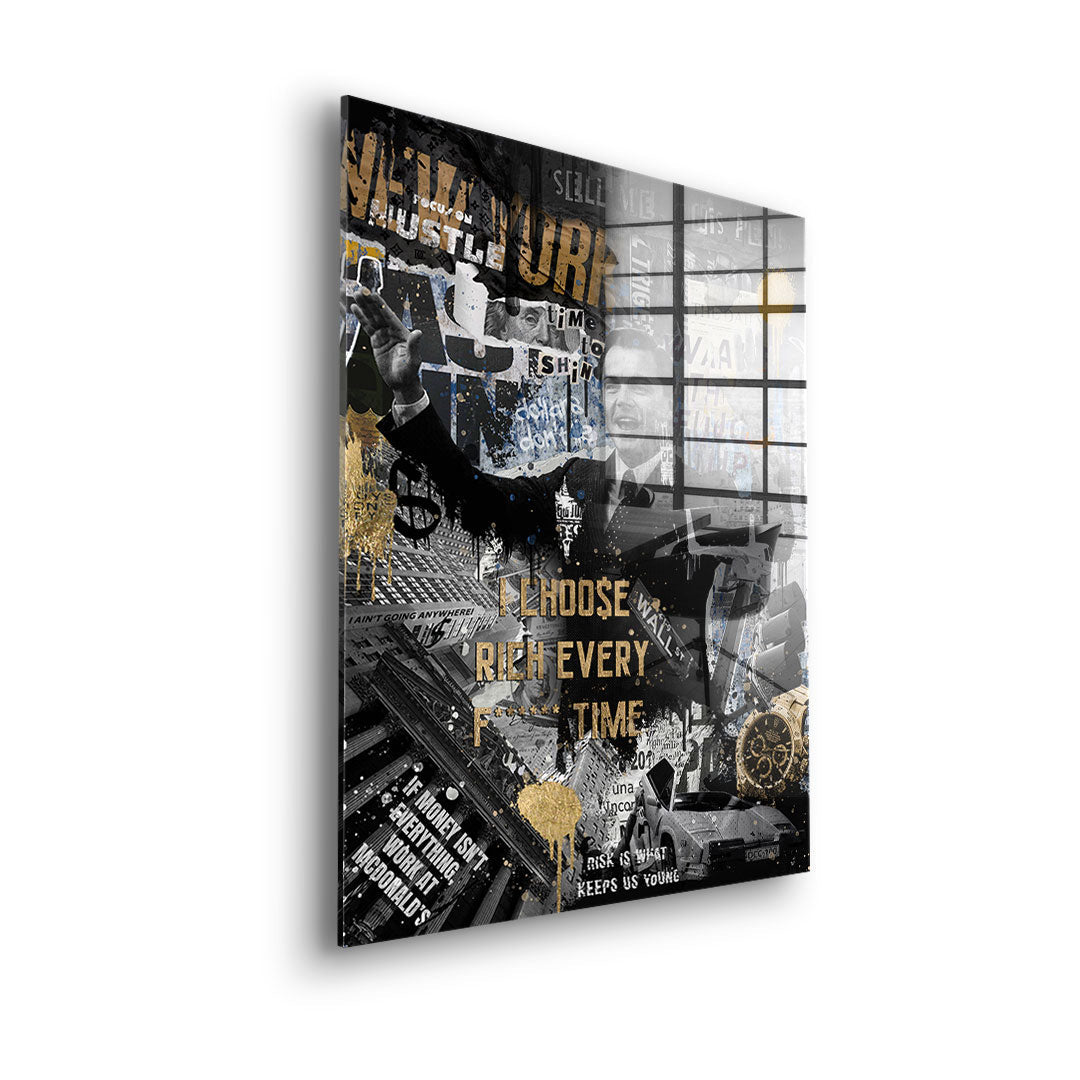 DOTCOMCANVAS 24K Feingold Bild I CHOO$E RICH - 24K Feingold