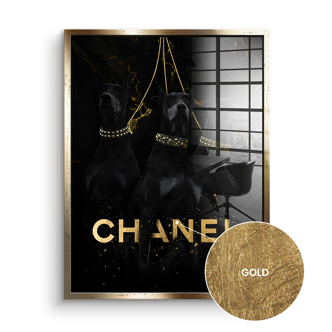 DOTCOMCANVAS 24K Feingold Bild Three Luxury Dogs - 24K Feingold
