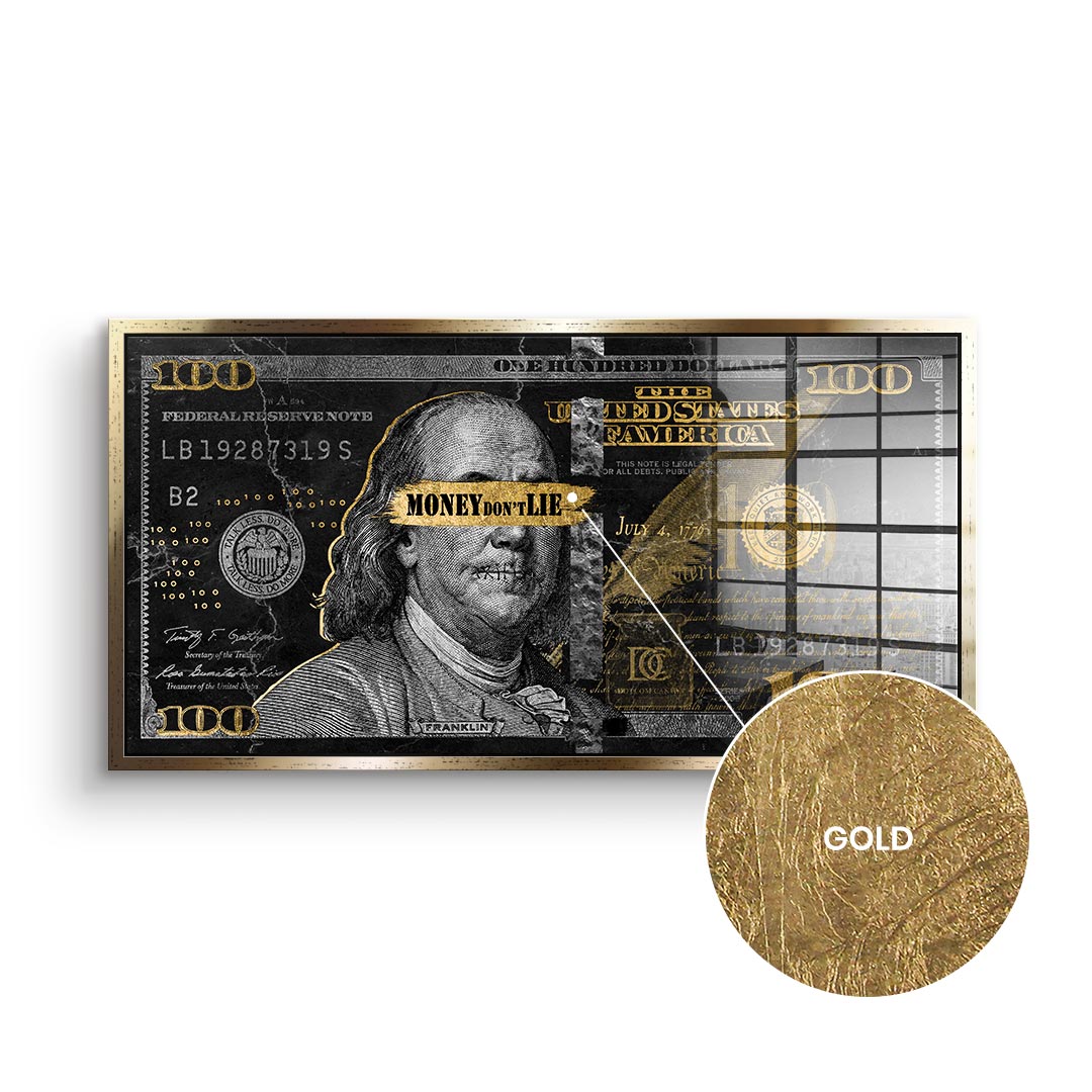 DOTCOMCANVAS 24K Feingold Bild Money dont lie - 24K Feingold