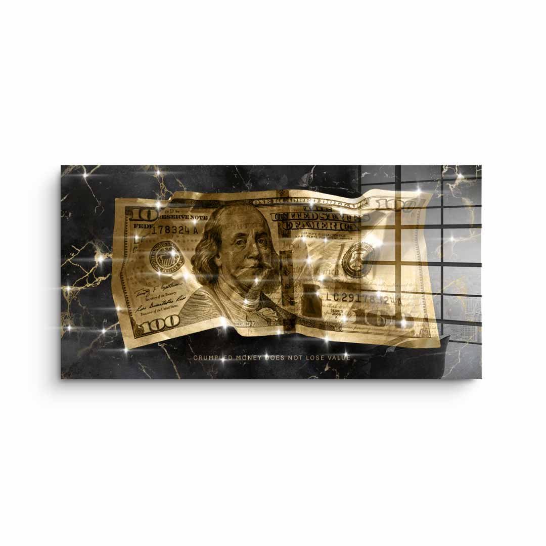 DOTCOMCANVAS 24K Feingold Bild Crumble Money V3 - 24K Feingold