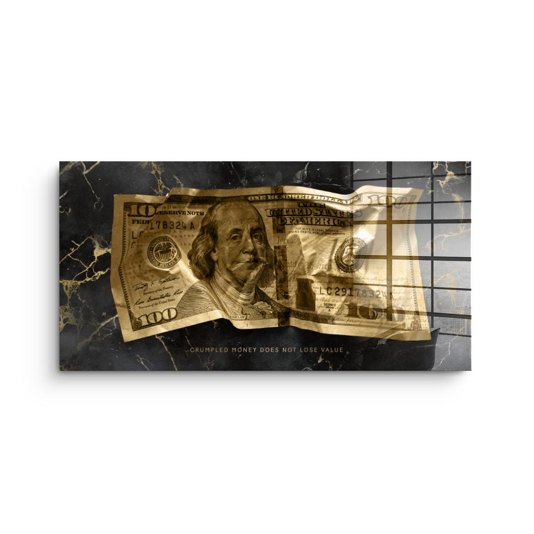 DOTCOMCANVAS 24K Feingold Bild Crumble Money V3 - 24K Feingold