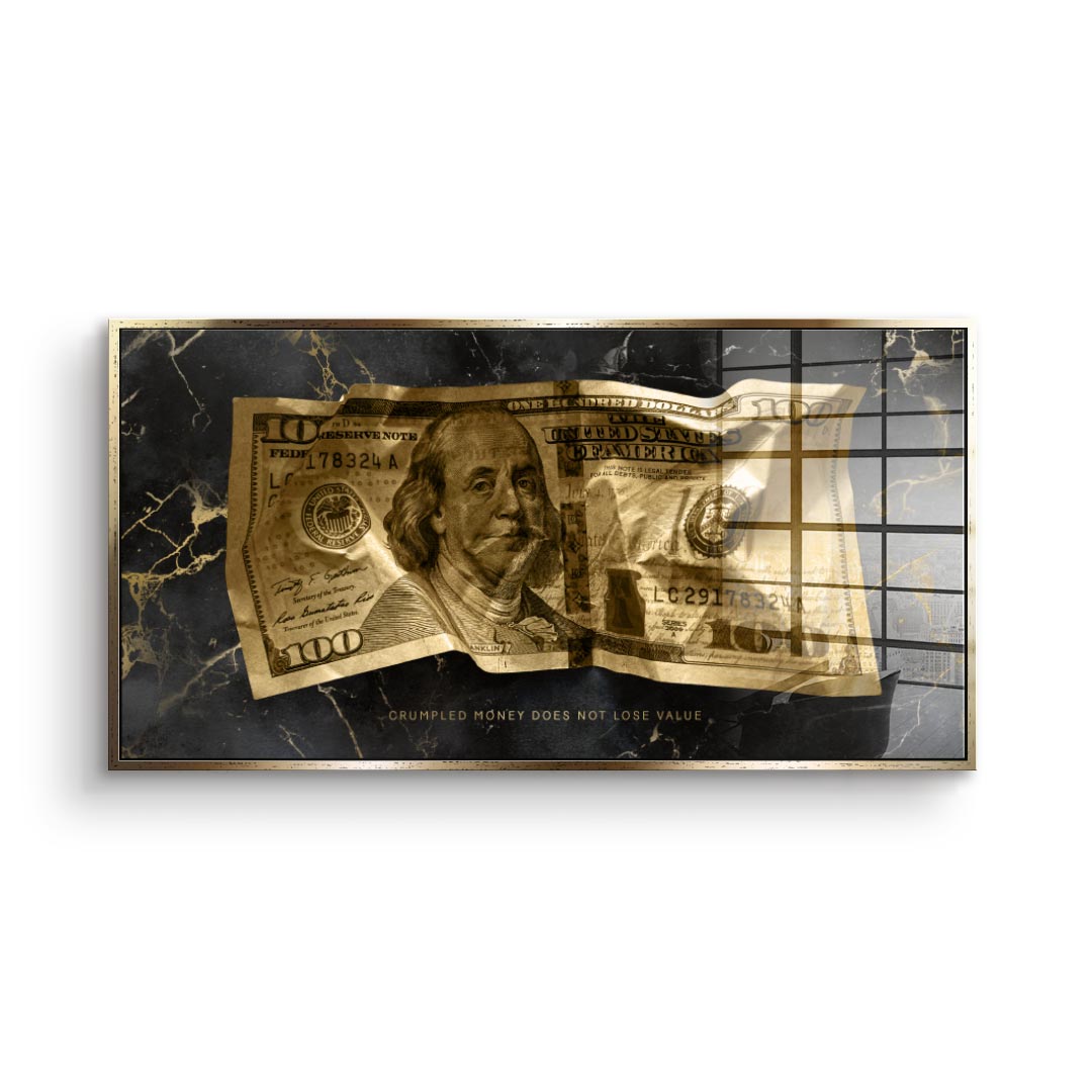 DOTCOMCANVAS 24K Feingold Bild Crumble Money V3 - 24K Feingold