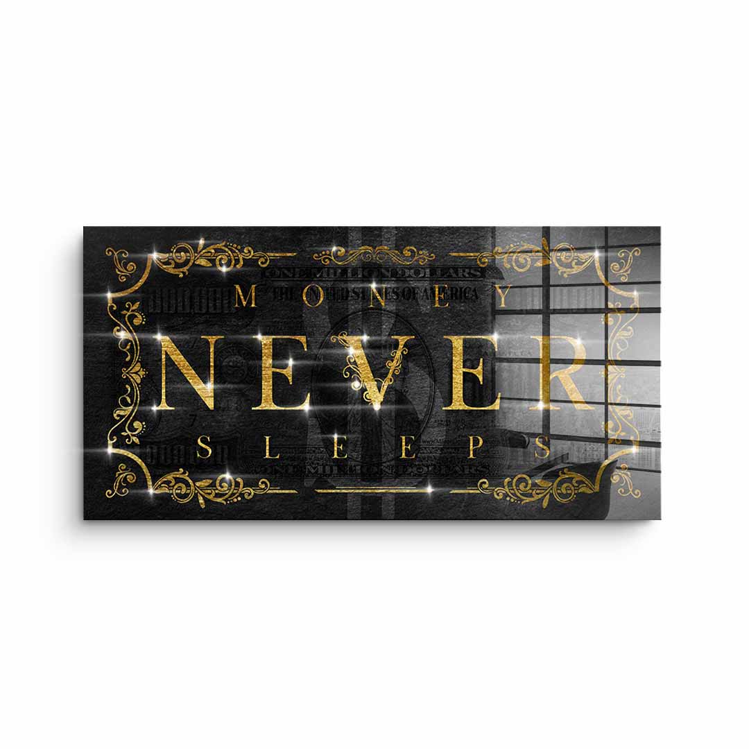 DOTCOMCANVAS 24K Feingold Bild Money Never Sleeps Part 2 - 24K Feingold