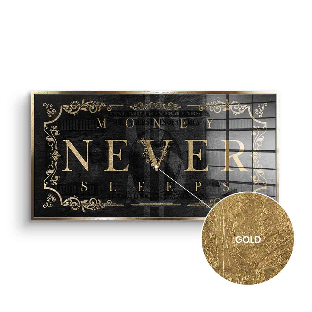 DOTCOMCANVAS 24K Feingold Bild Money Never Sleeps Part 2 - 24K Feingold