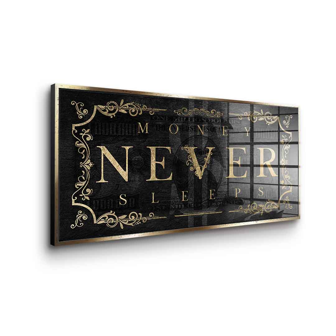 DOTCOMCANVAS 24K Feingold Bild Money Never Sleeps Part 2 - 24K Feingold